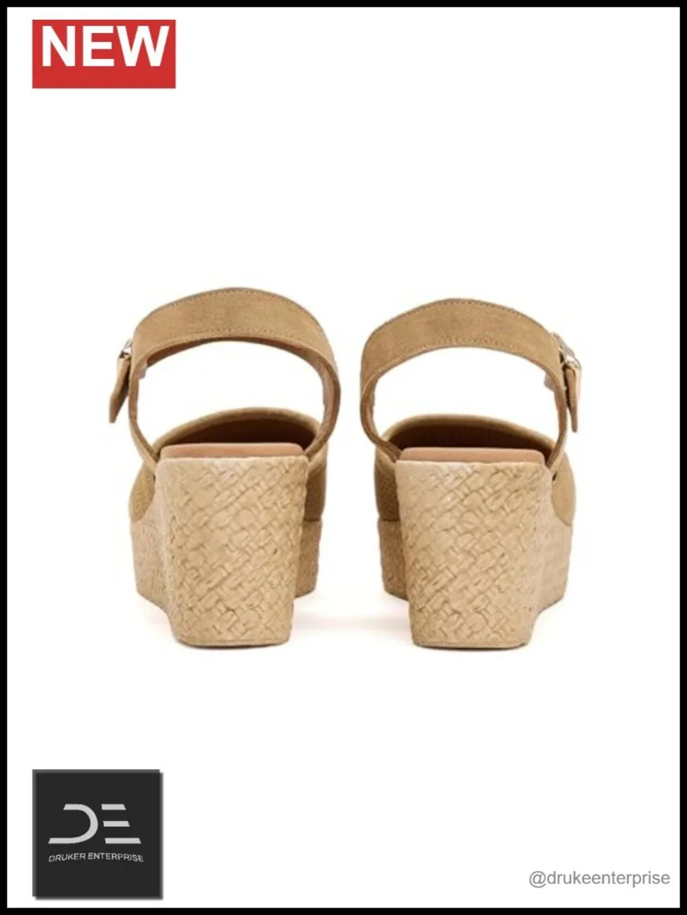 Woven Open Toe Ankle Strap Wedge Heel Sandal